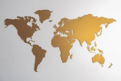Mapa sveta zlata farba
