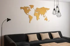 Mapa sveta zlata farba